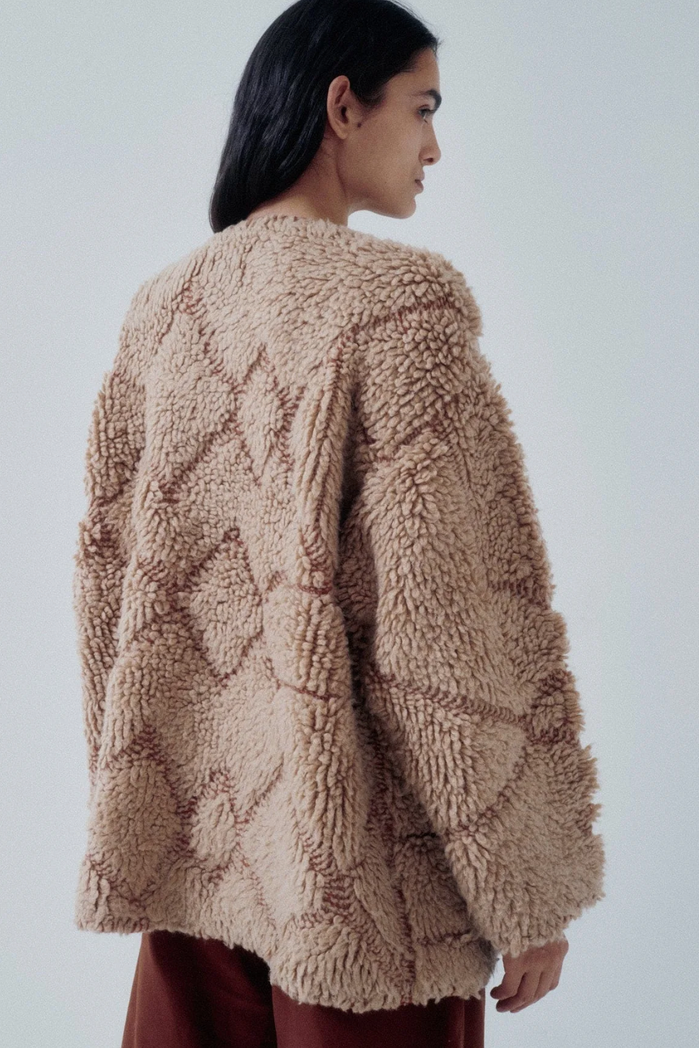 Pile Jacquard Coat - Ginger, view 3