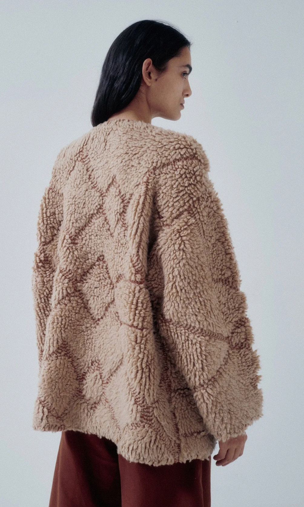 Pile Jacquard Coat - Ginger, view 3