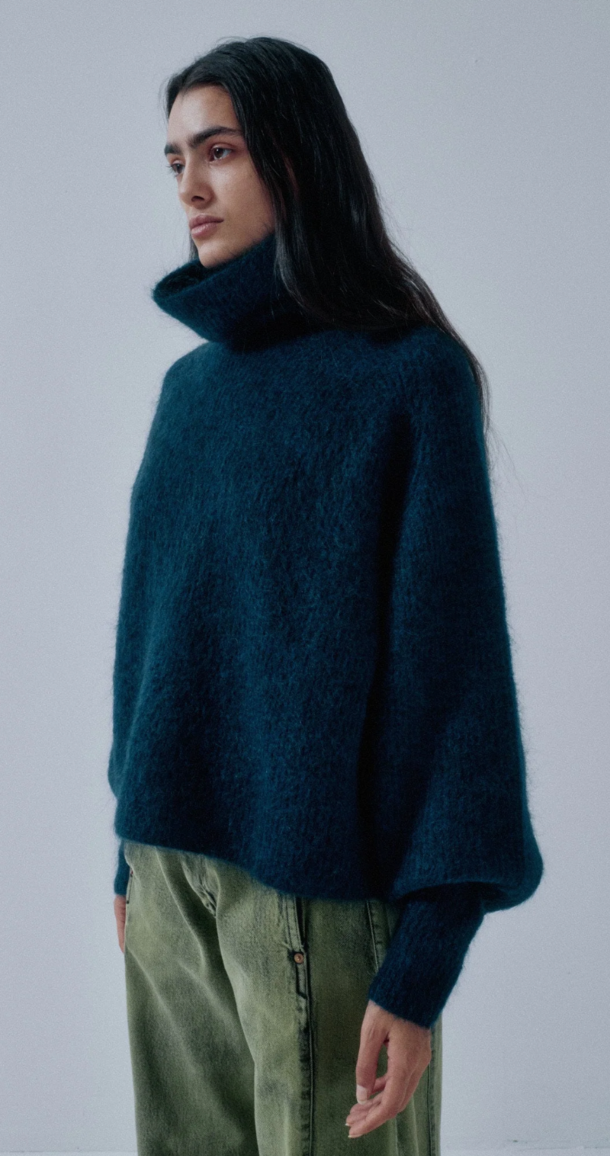 Mohair Highneck - Midnight Blue, view 2