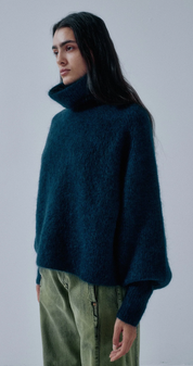 Mohair Highneck - Midnight Blue, view 2