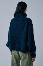 Mohair Highneck - Midnight Blue, view 3