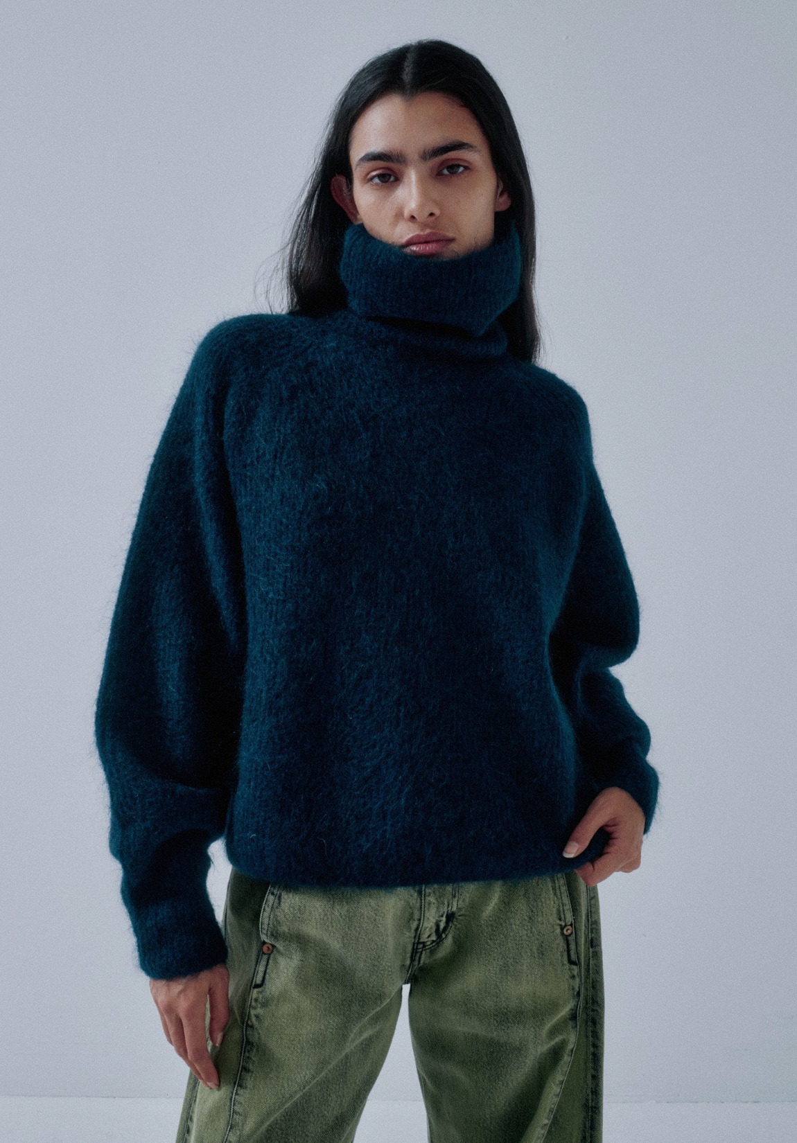 Mohair Highneck - Midnight Blue, view 4