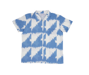 Dylan Shirt Cotton/Linen - Houndstooth Marine