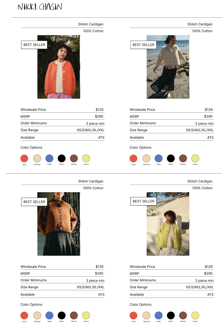 Core Program Linesheet