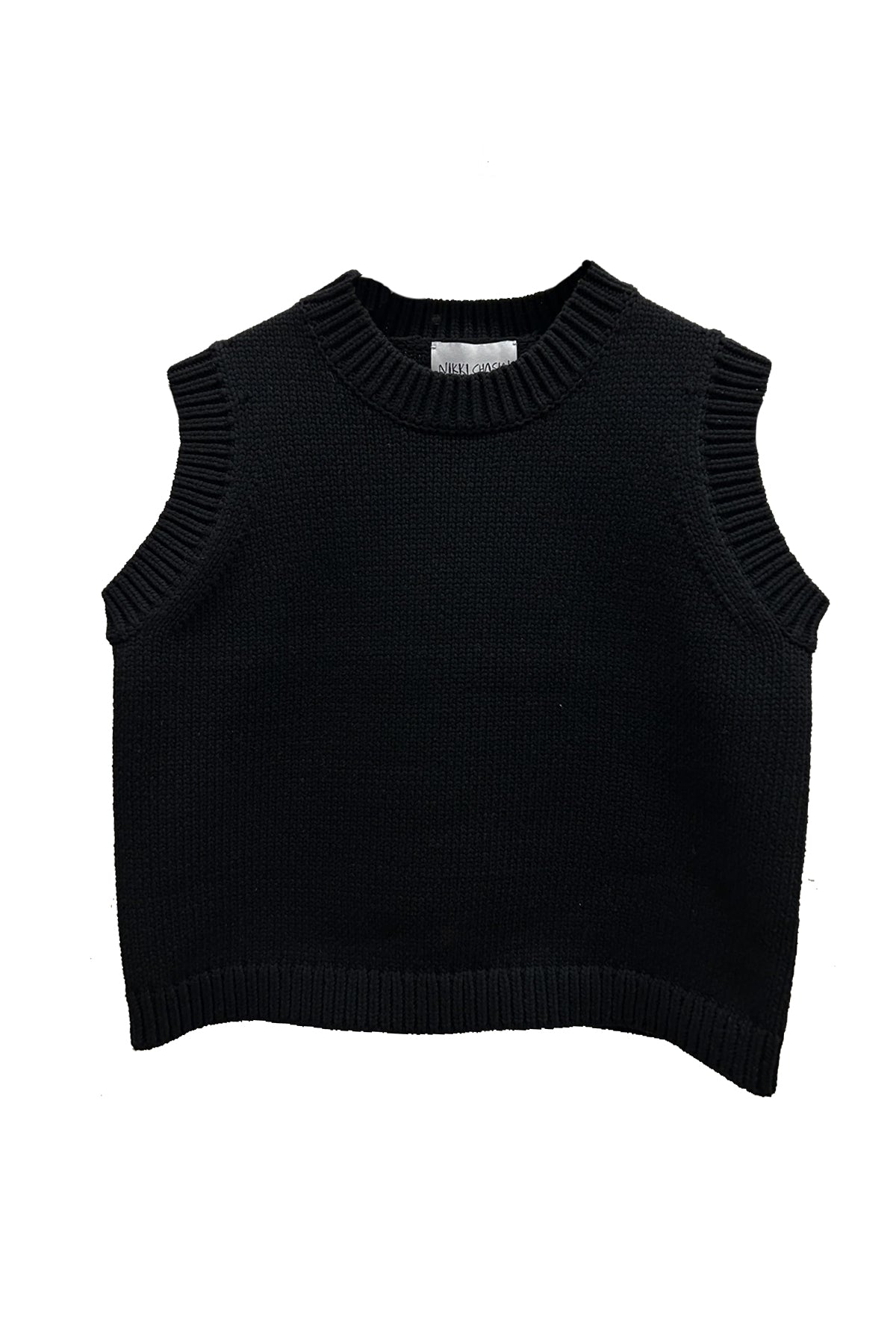 Shape Cotton Vest - Black