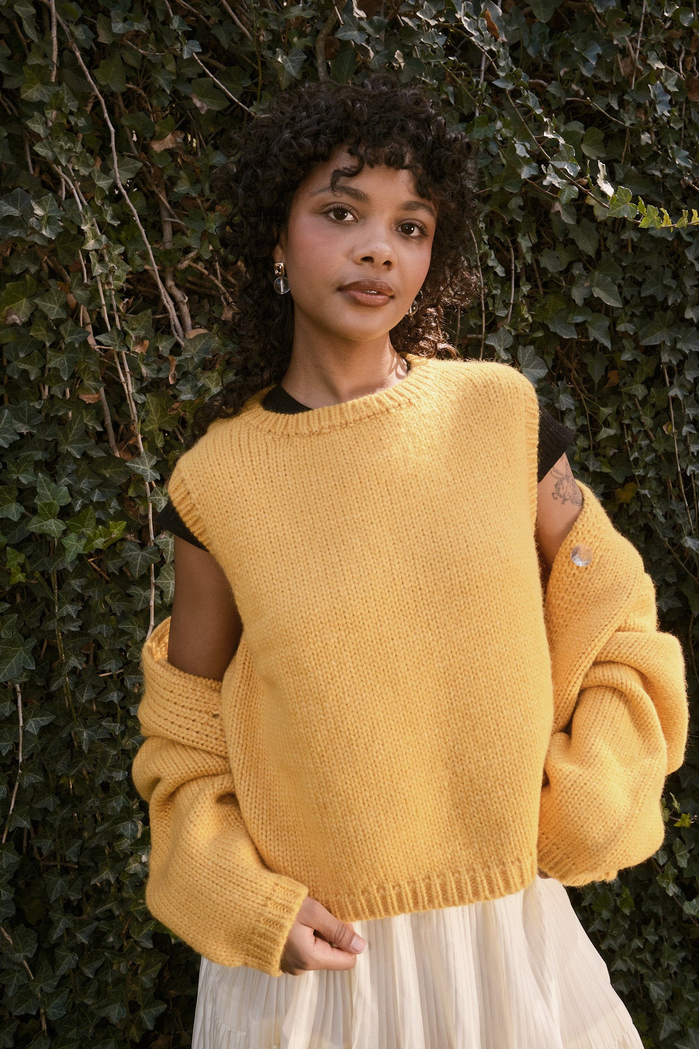 Sabine Alpaca Sweater Vest- Dijon