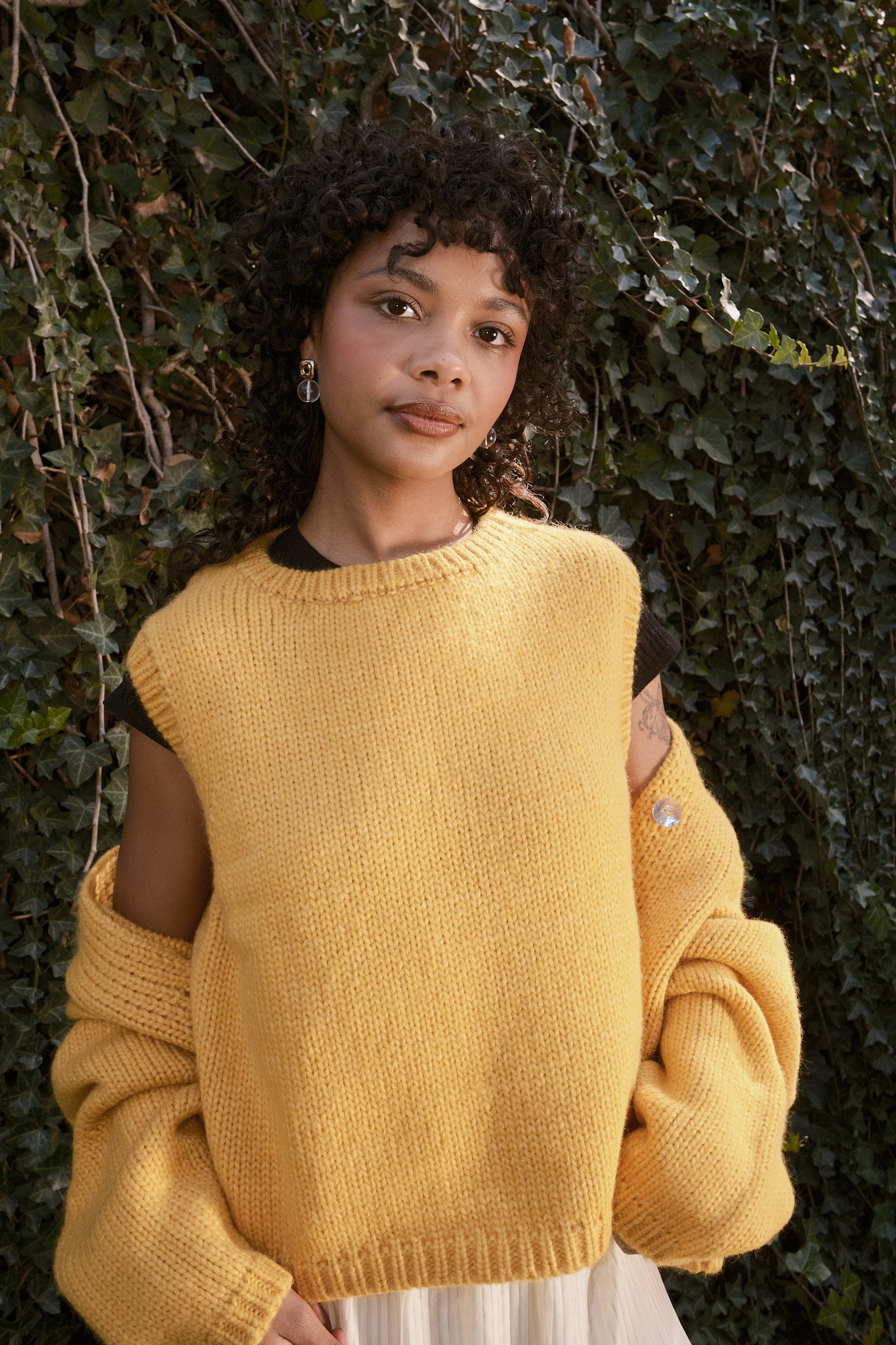 Sabine Alpaca Sweater Vest - Dijon, view 5