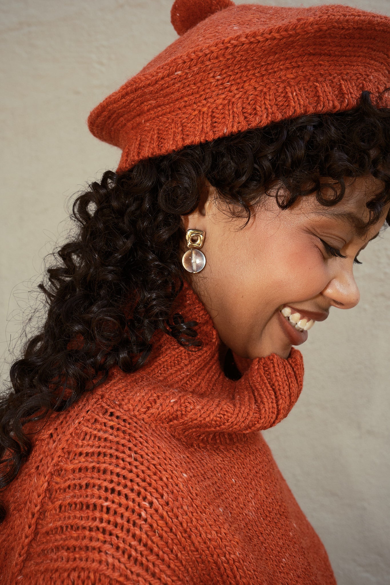 Pom Pom Beret - Chili, view 5