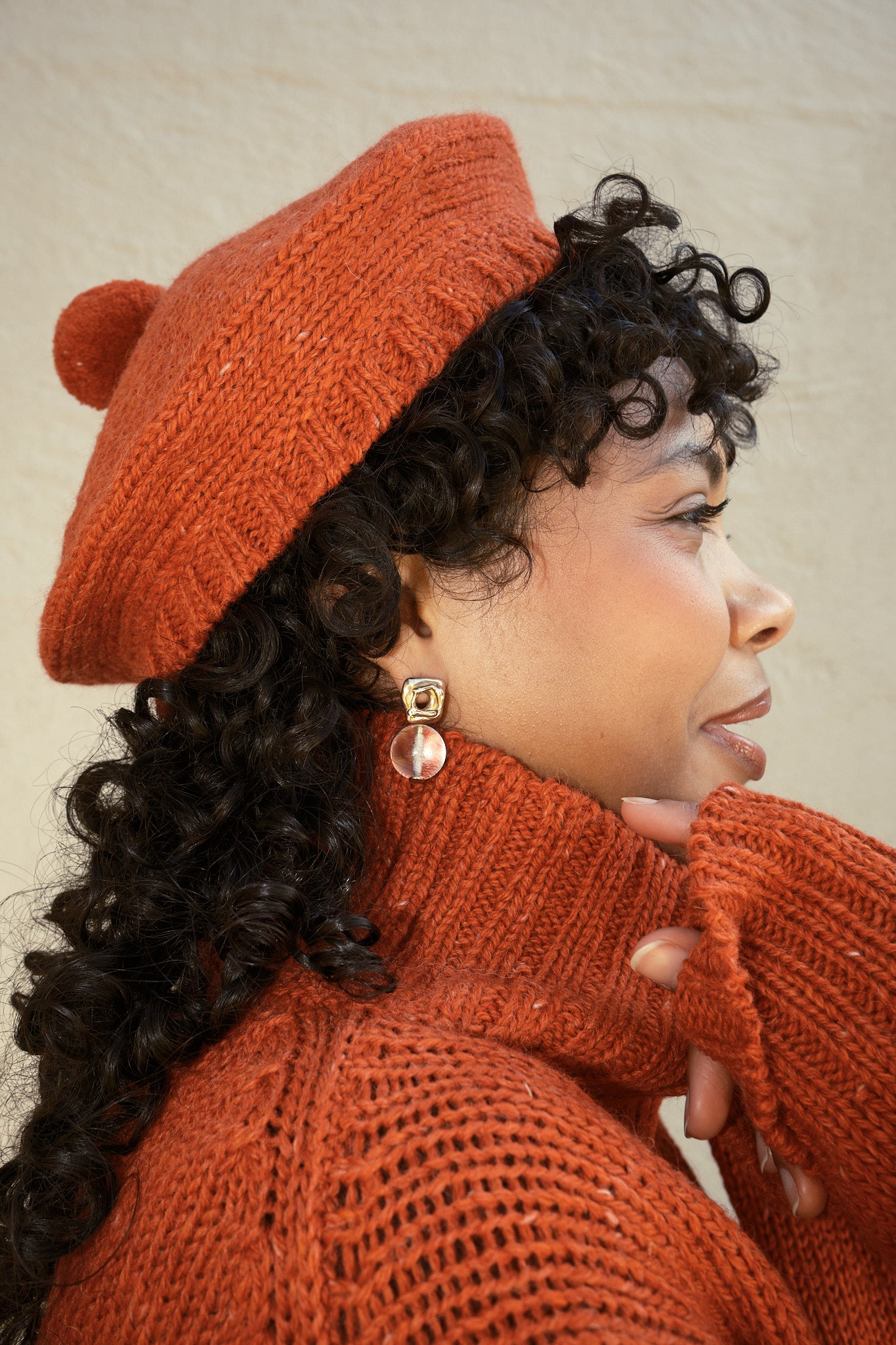 Pom Pom Beret - Chili