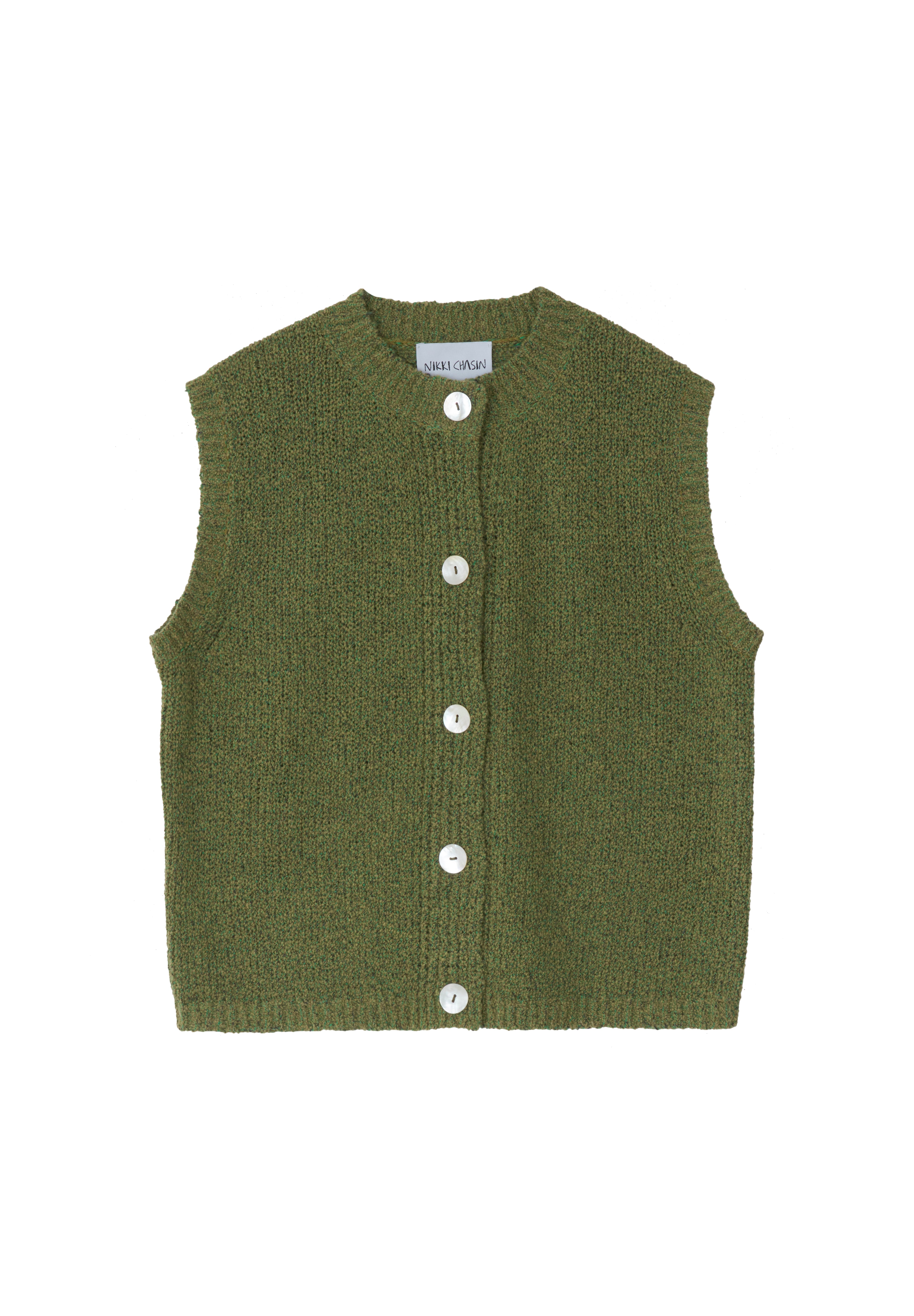 Solo Vest Textured Merino - Moss Speckle