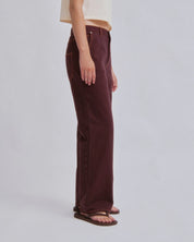 Straight Leg Denim Pants - Sangria