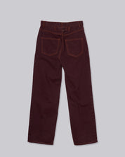 Straight Leg Denim Pants - Sangria