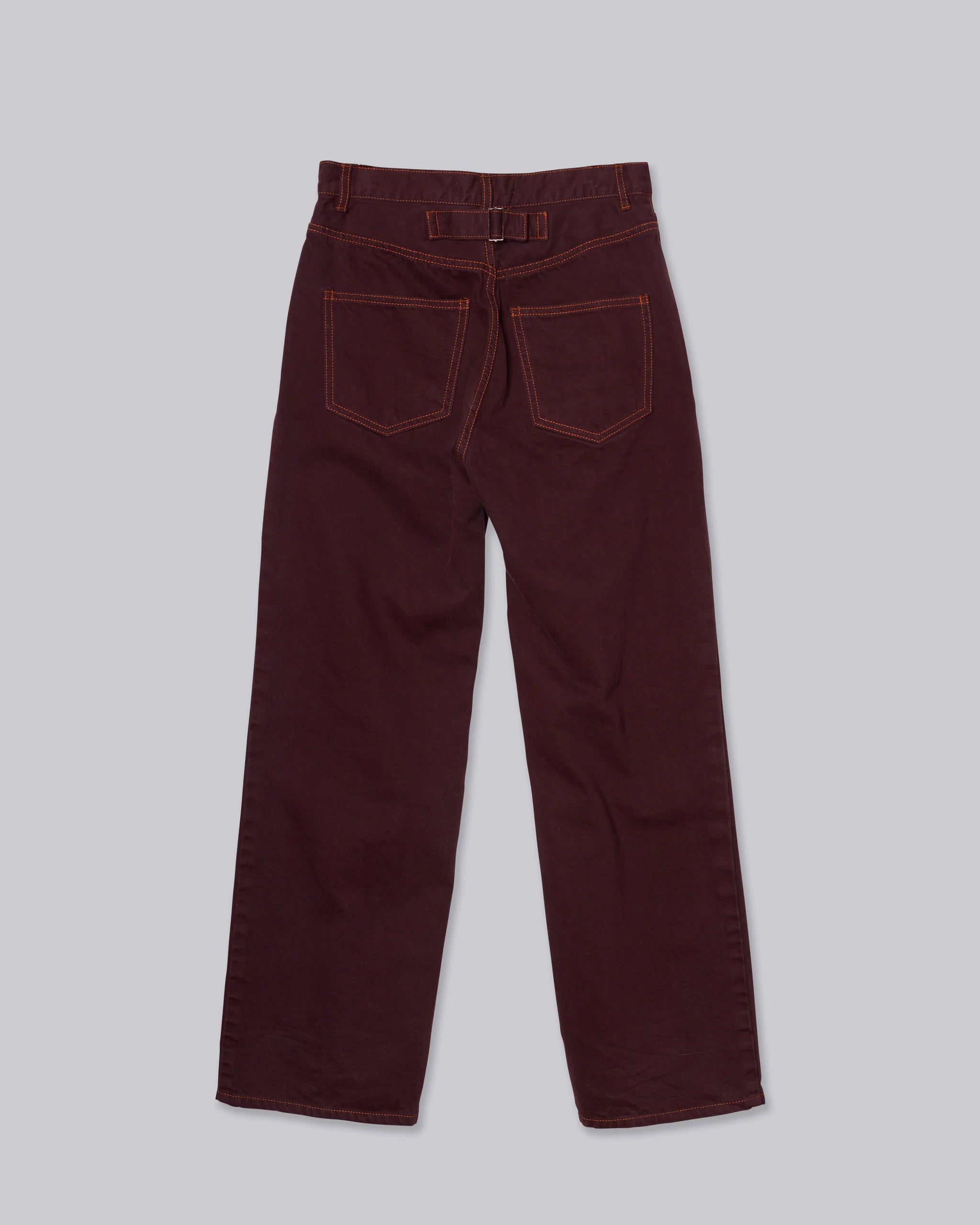 Straight Leg Denim Pants - Sangria