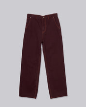 Straight Leg Denim Pants - Sangria