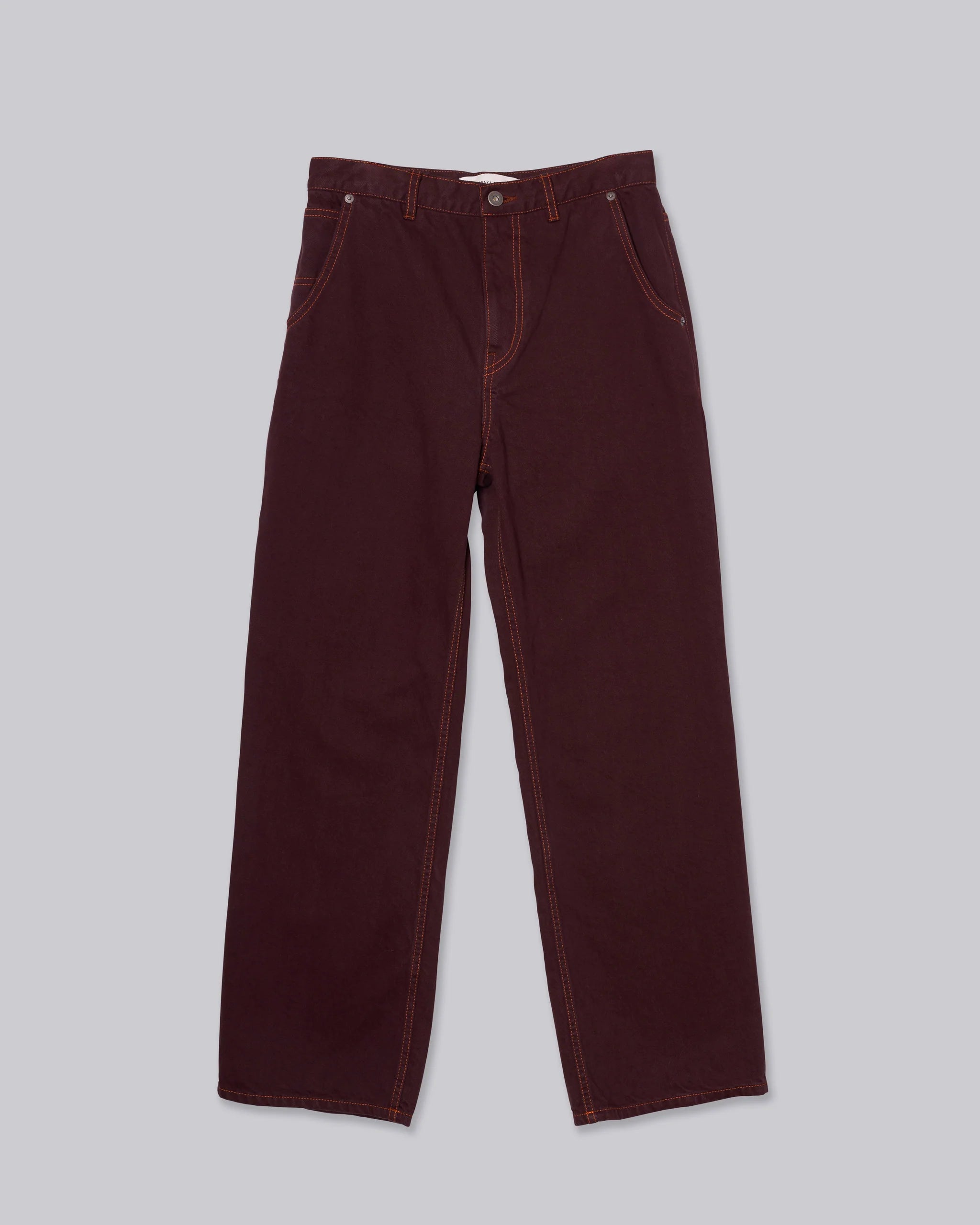 Straight Leg Denim Pants - Sangria