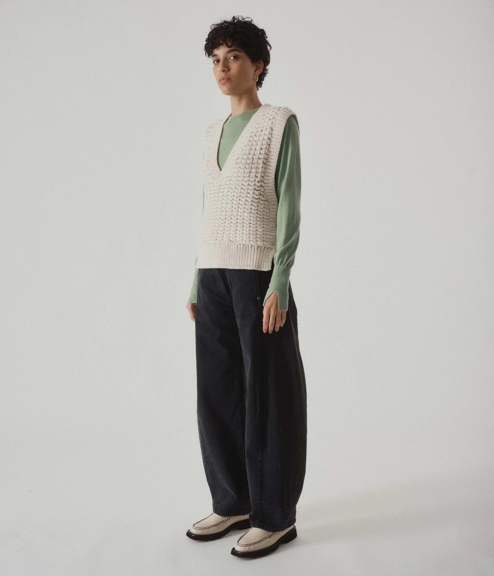 Barrel Denim Pants - Black