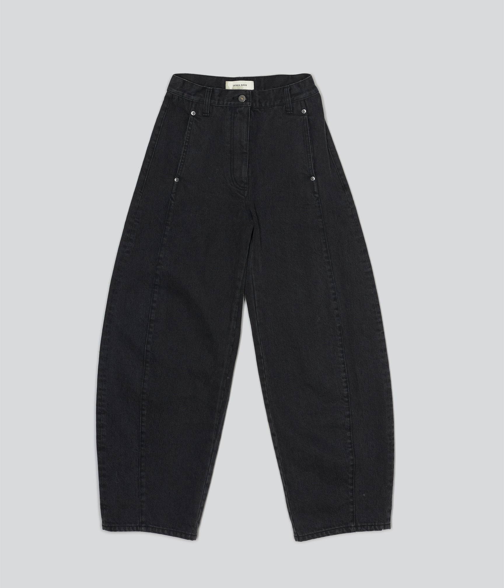Barrel Denim Pants - Black