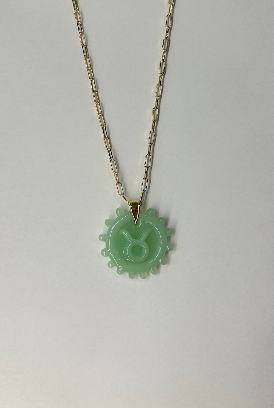 Zodiac Pendant Necklace - Seafoam