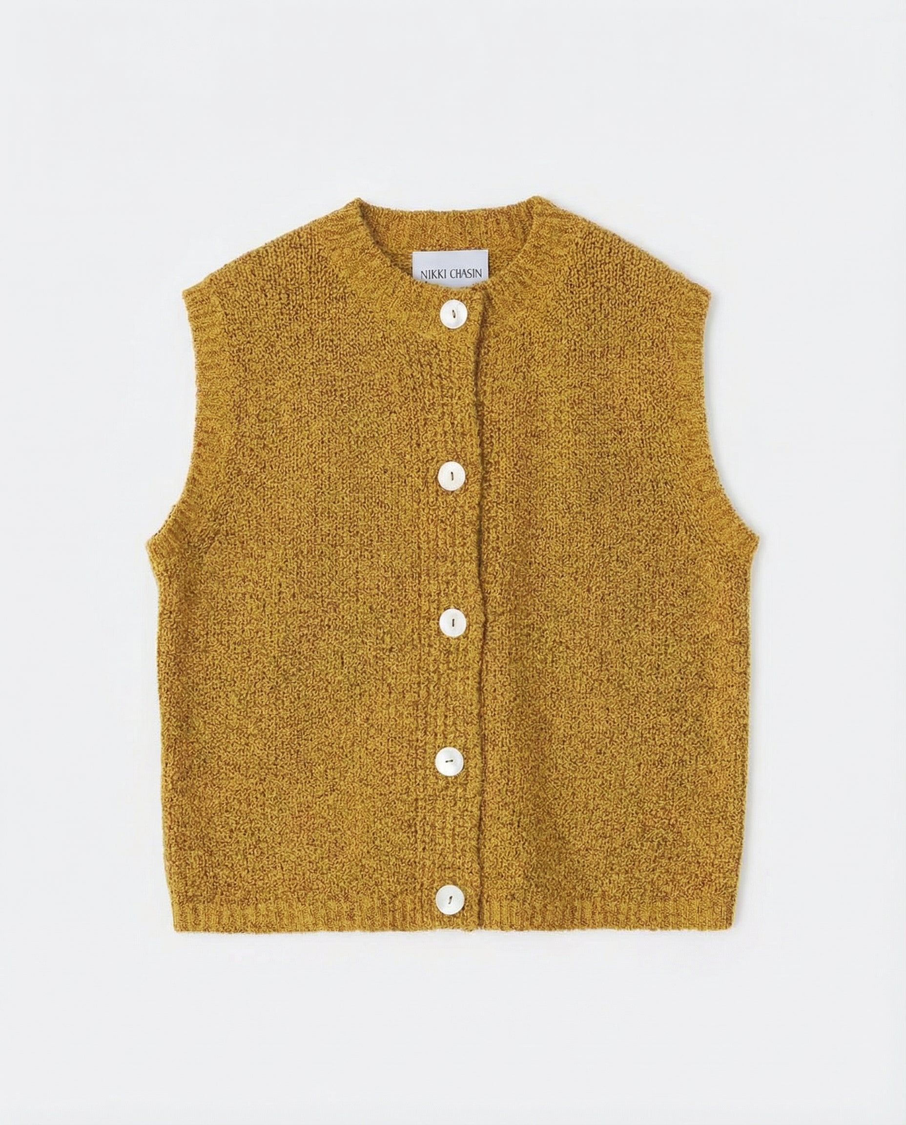 Solo Vest Textured Merino - Mustard Speckle