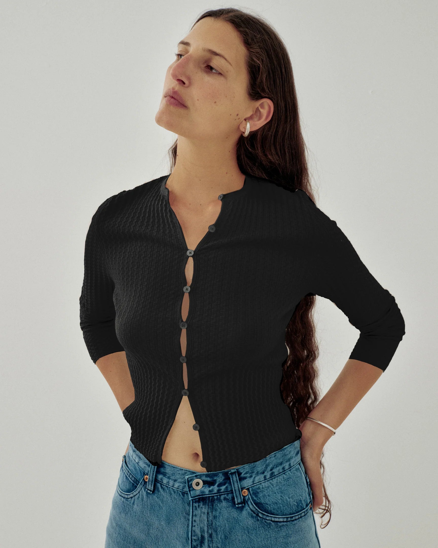 Wavy Rib Cardigan