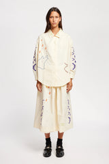 Universe Embroidered Skirt - Ecru