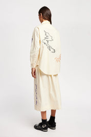 Universe Embroidered Skirt - Ecru