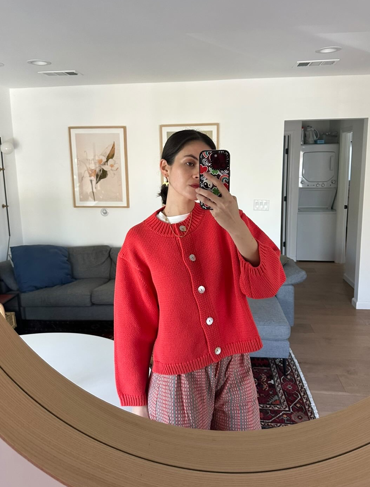 Shiloh Cotton Cardigan - Coral