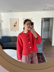 Shiloh Cotton Cardigan - Coral