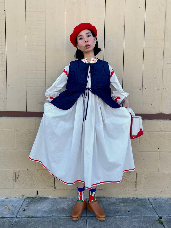 Twirling Dress Zig Zag Appliqué