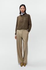 Melange Polo Sweater - Pardo