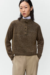 Melange Polo Sweater - Pardo