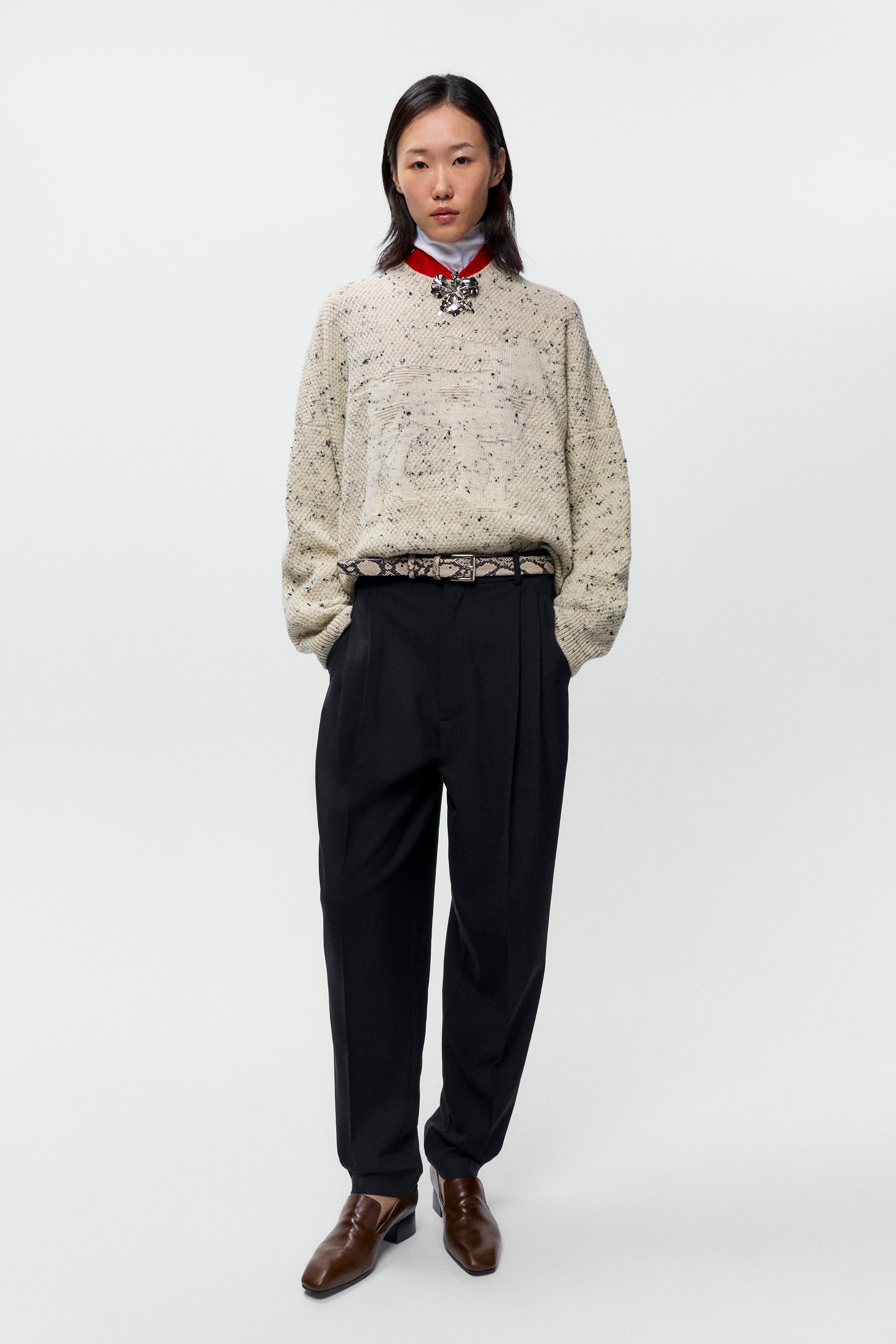 Merino Wool Marled Sweater