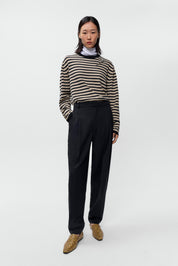 Organic Cotton Black Striped Long Sleeve Tee