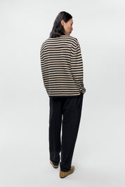 Organic Cotton Black Striped Long Sleeve Tee