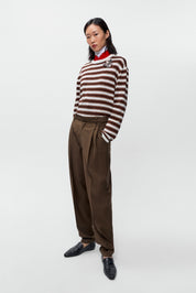 Organic Cotton White Striped Long Sleeve Tee