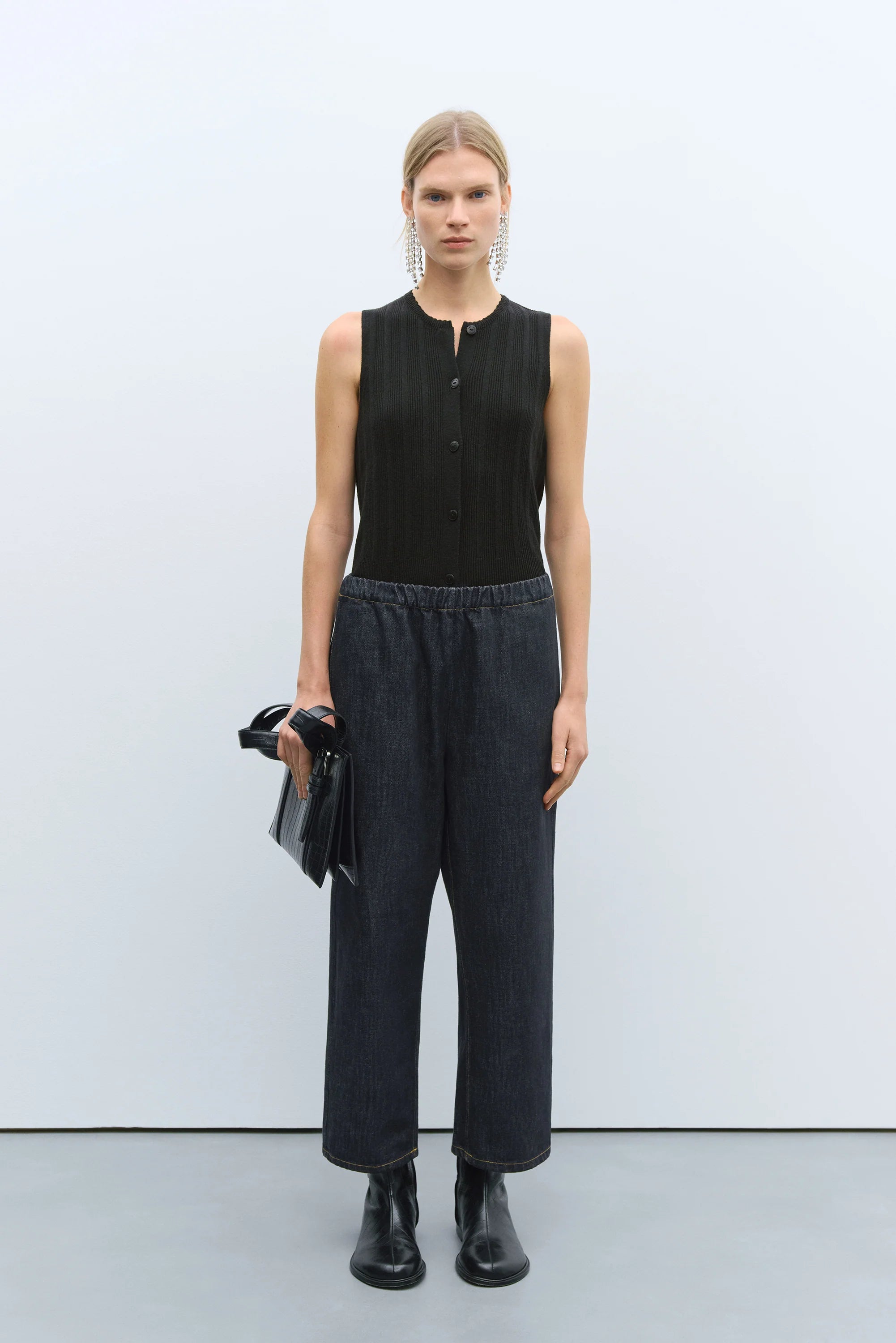 Denim Relaxed Pants Black