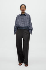 Checked Bomber Shirt - Black/Orange
