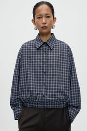 Checked Bomber Shirt - Black/Orange