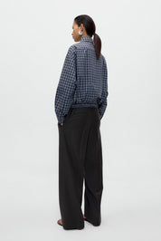 Checked Bomber Shirt - Black/Orange