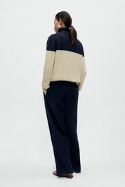 Low Rise Corduroy Pants - Navy