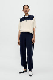 Organic Cotton Sporty Pants - Navy