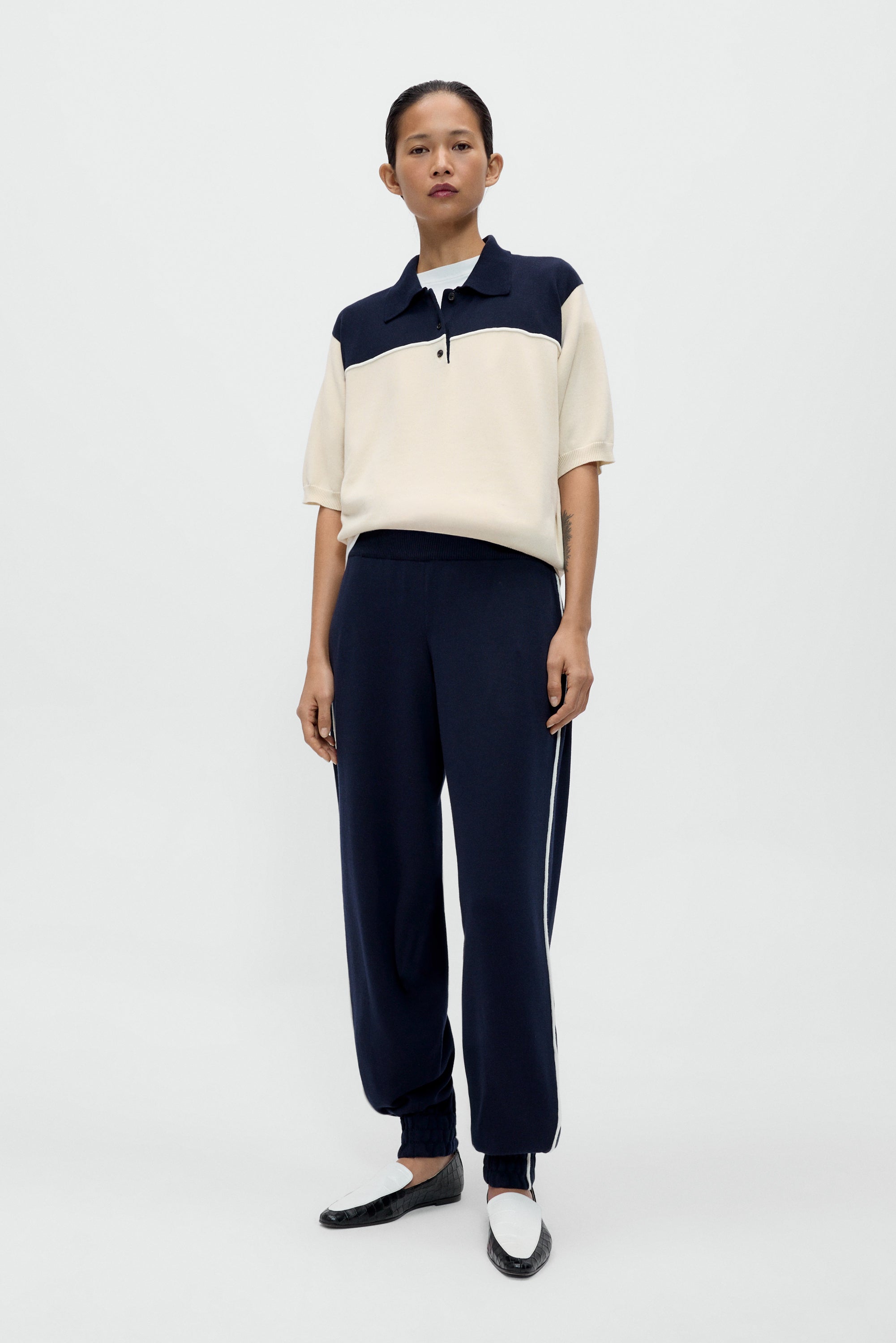 Organic Cotton Sporty Pants - Navy
