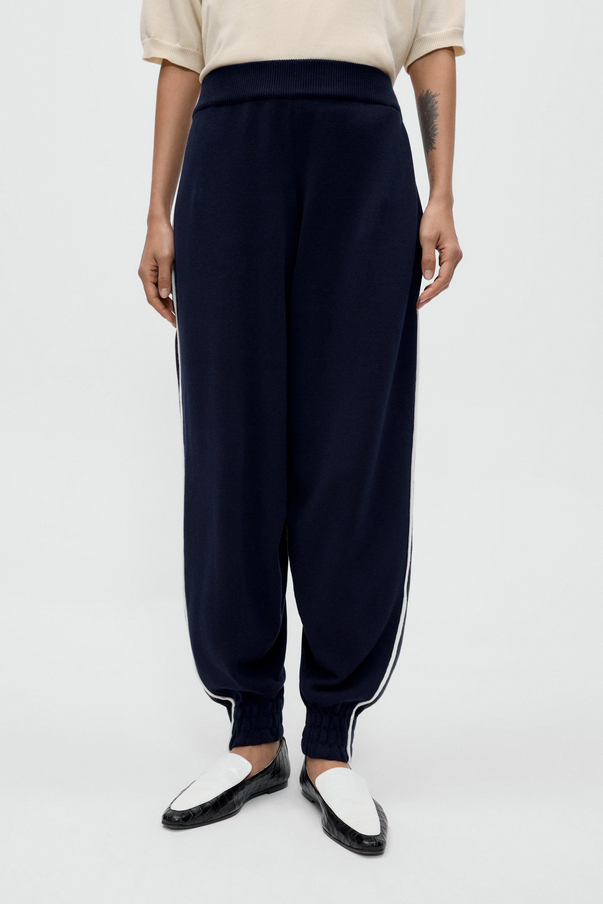Organic Cotton Sporty Pants - Navy