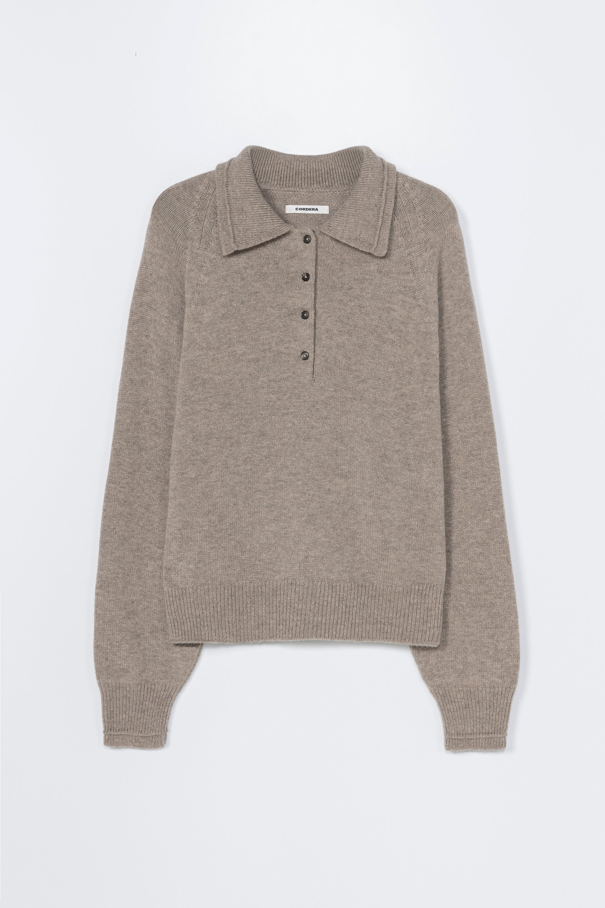 Merino Wool Polo Sweater - Taupe