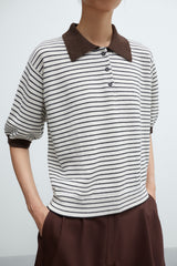 Merino Wool Striped Polo