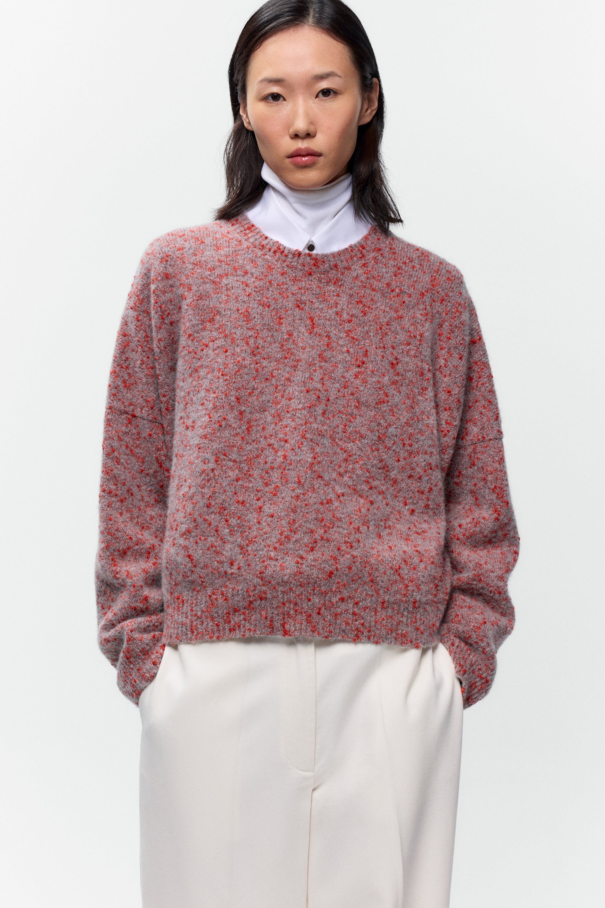 Speckled Crewneck Sweater - Malva, view 3
