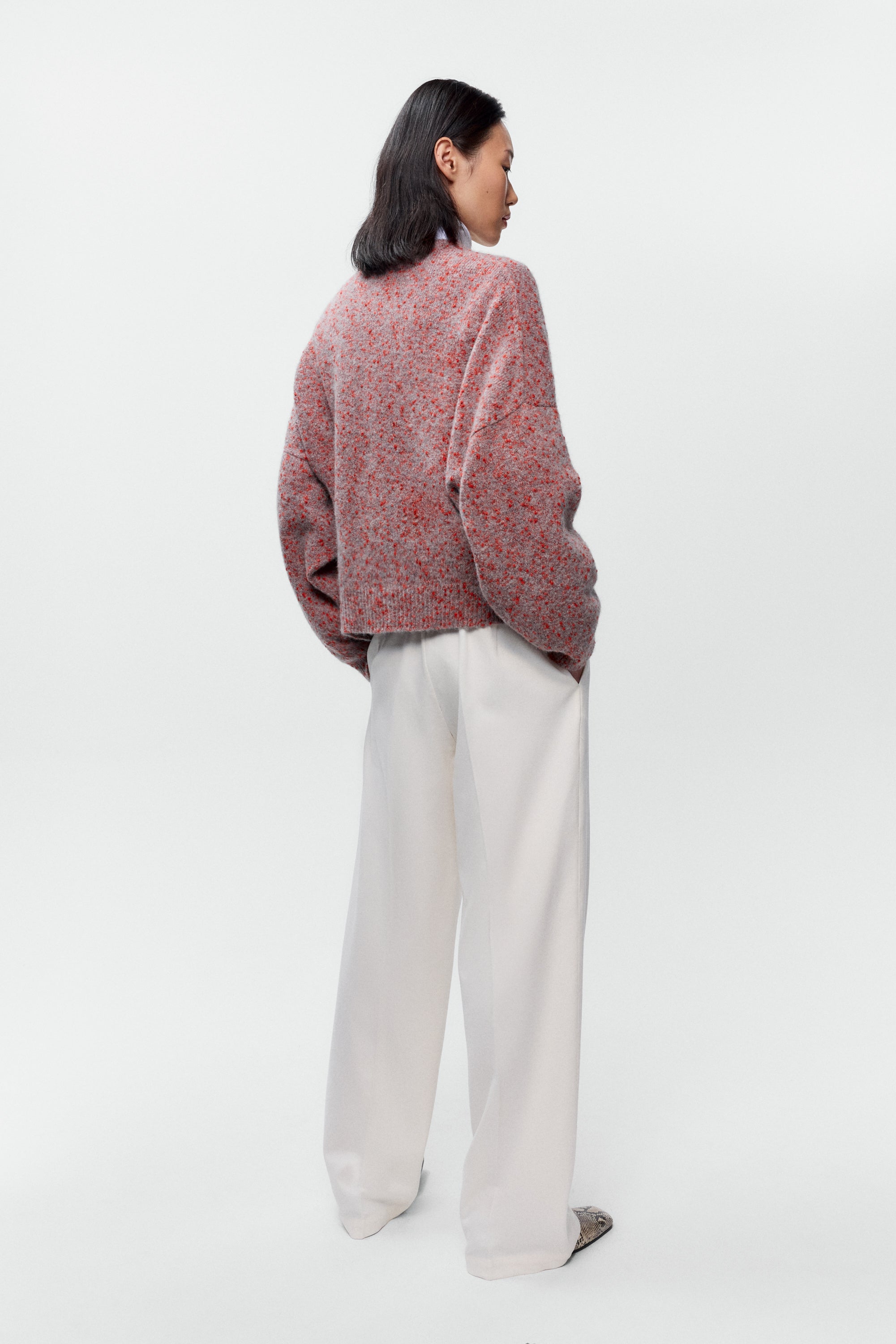 Speckled Crewneck Sweater - Malva, view 2
