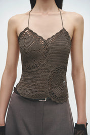 Handmade Crochet Top Brown