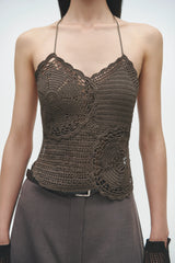 Handmade Crochet Top Brown