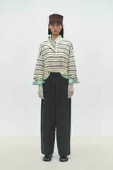 Linen Pants with Lace - Black